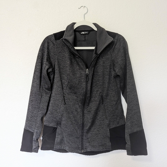 The North Face Womens Shastina Stretch Full Zip Fleece Jacket Grey Black Medium - Picture 3 of 8
